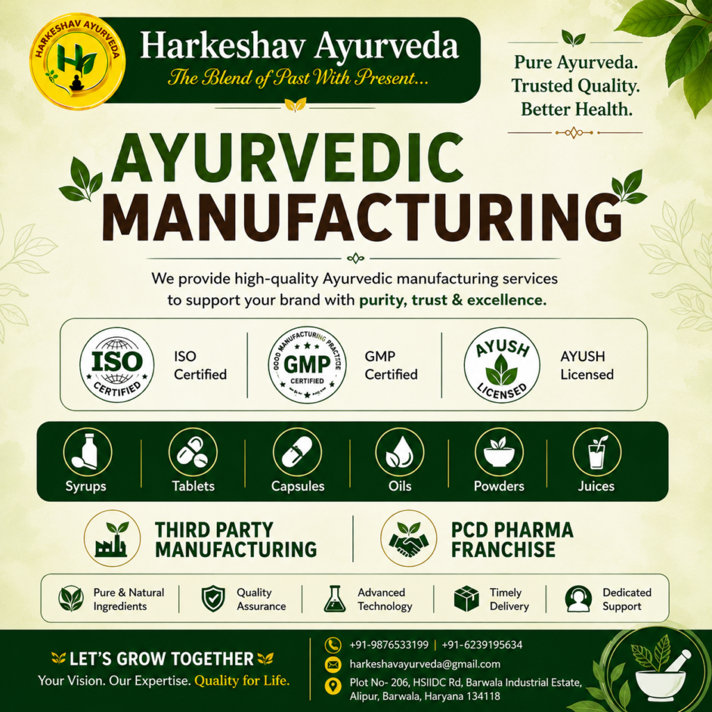 Ayurvedic manufacturing and franchise services